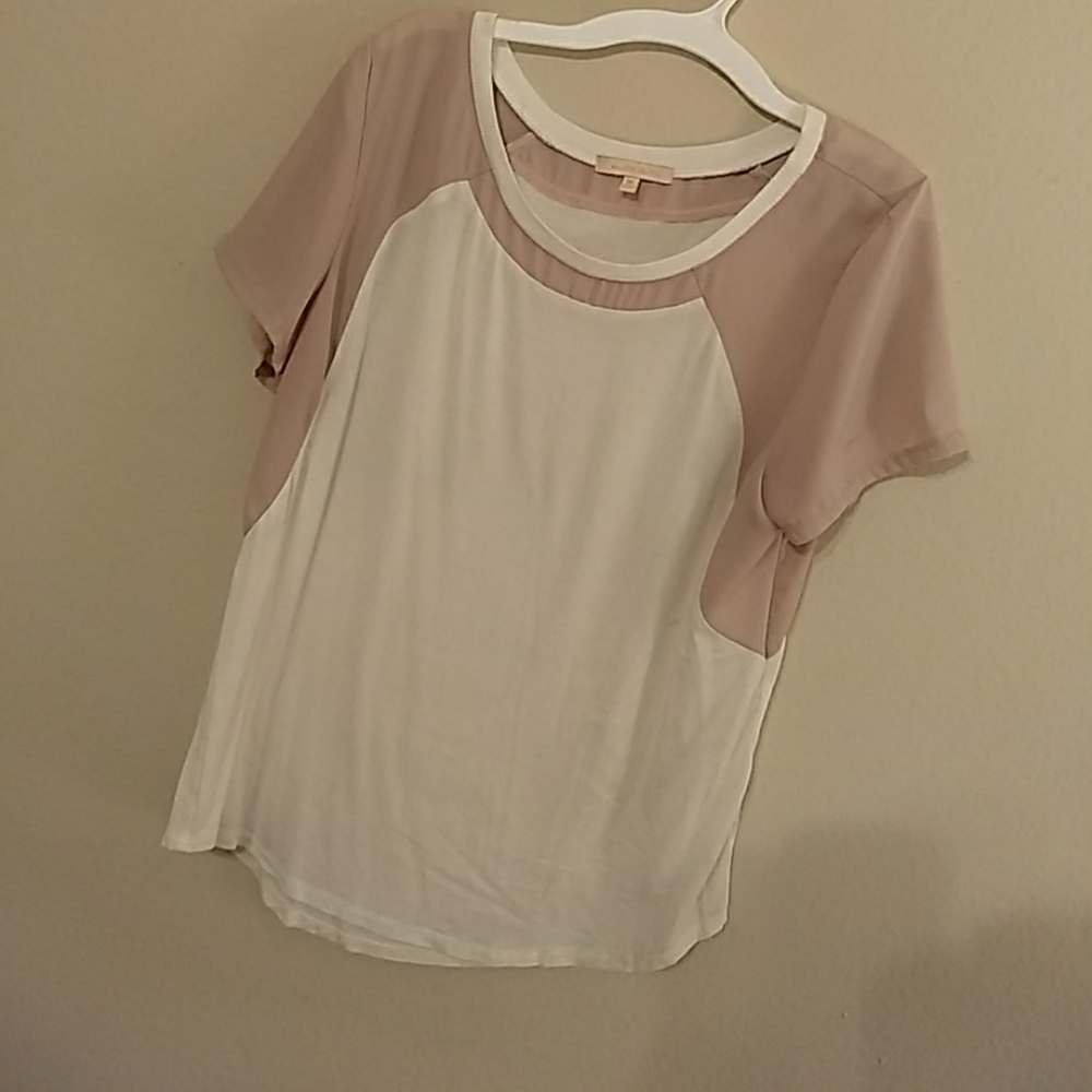 Tan and cream blouse